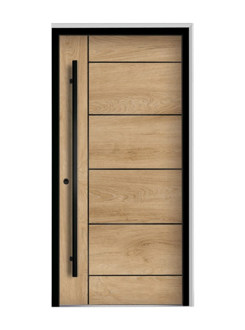 Stylish Glass Insets and Bold Design for a Contemporary Front Door