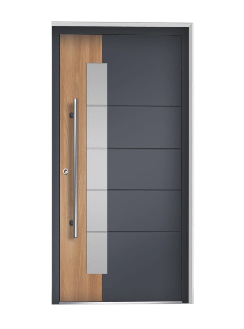 Sleek Glass Panels and Minimalist Design for a Modern Front Door