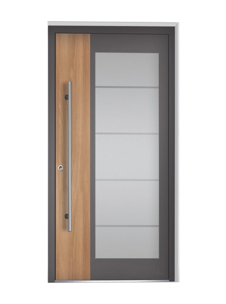 Contemporary Glass and Metal Features for an Elegant Front Door Design