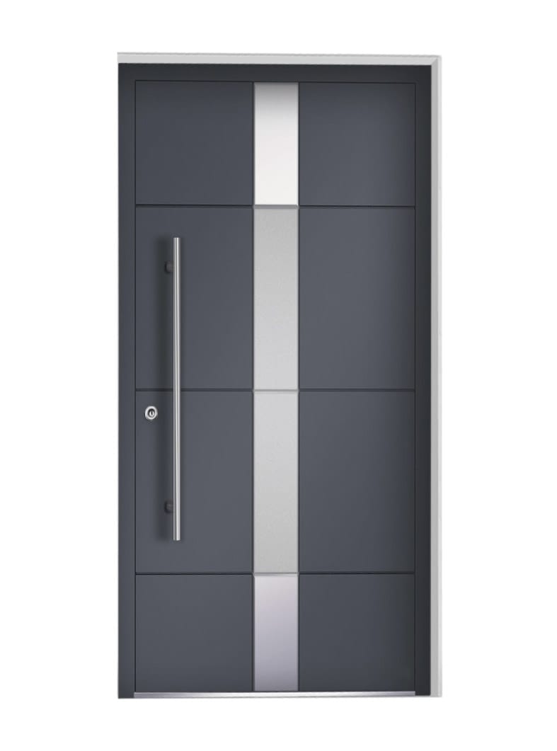 Large Glass Panels and Clean Design for a Modern Front Door
