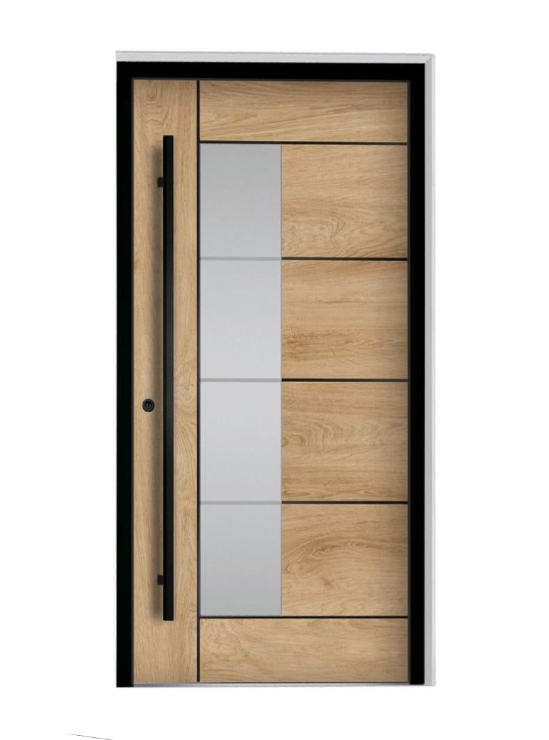 Elegant Glass Insets for a Contemporary and Sophisticated Front Door