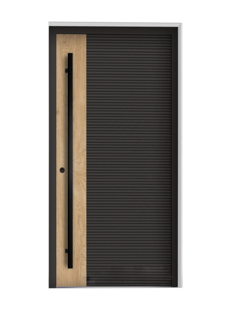 Simple Glass and Metal Accents for a Modern Front Door Design