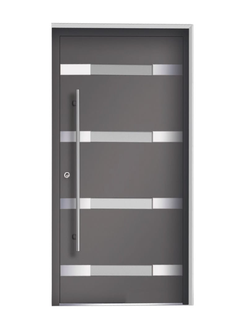 Large Glass Panels and Clean Design for a Modern Front Door