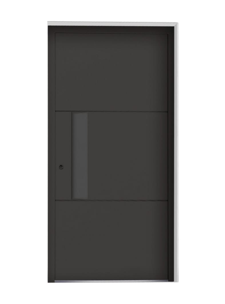 Large Glass Panels and Minimalist Design for an Elegant Front Door