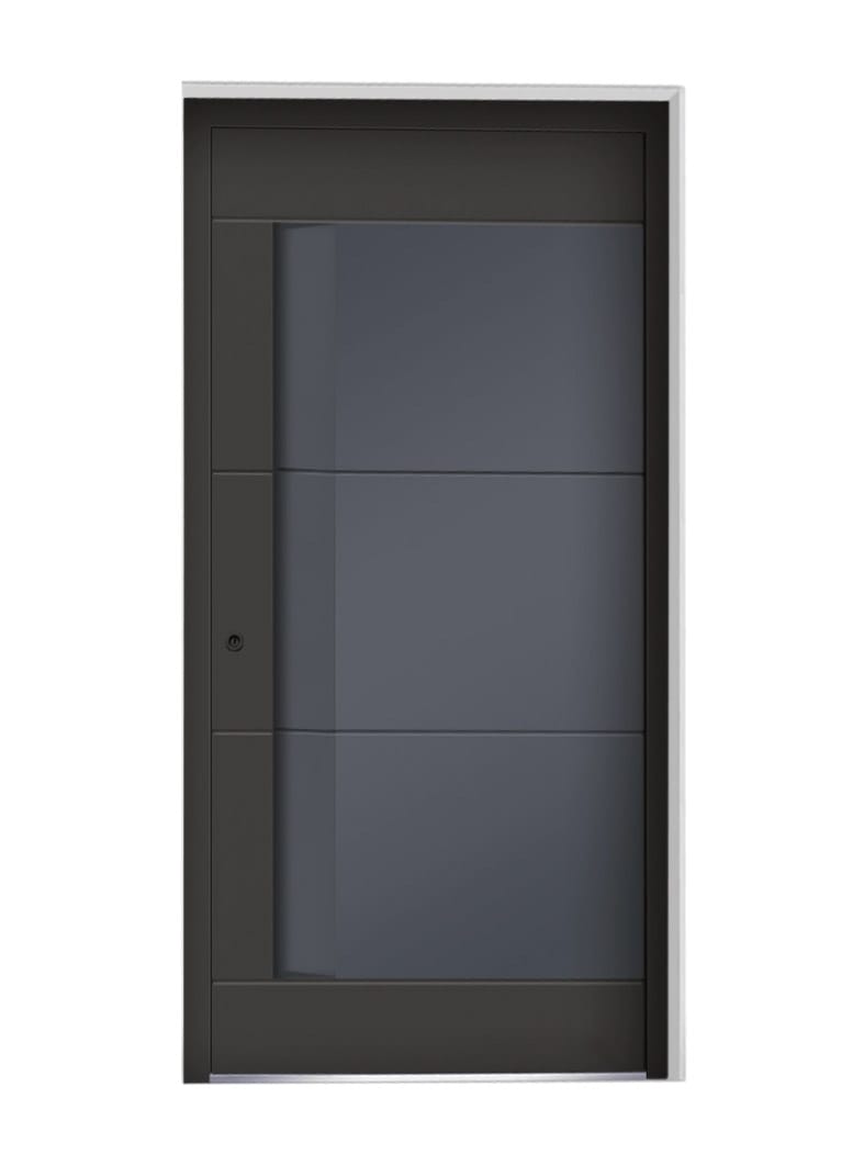 Bold Design with Sleek Glass Panels for a Modern Front Door