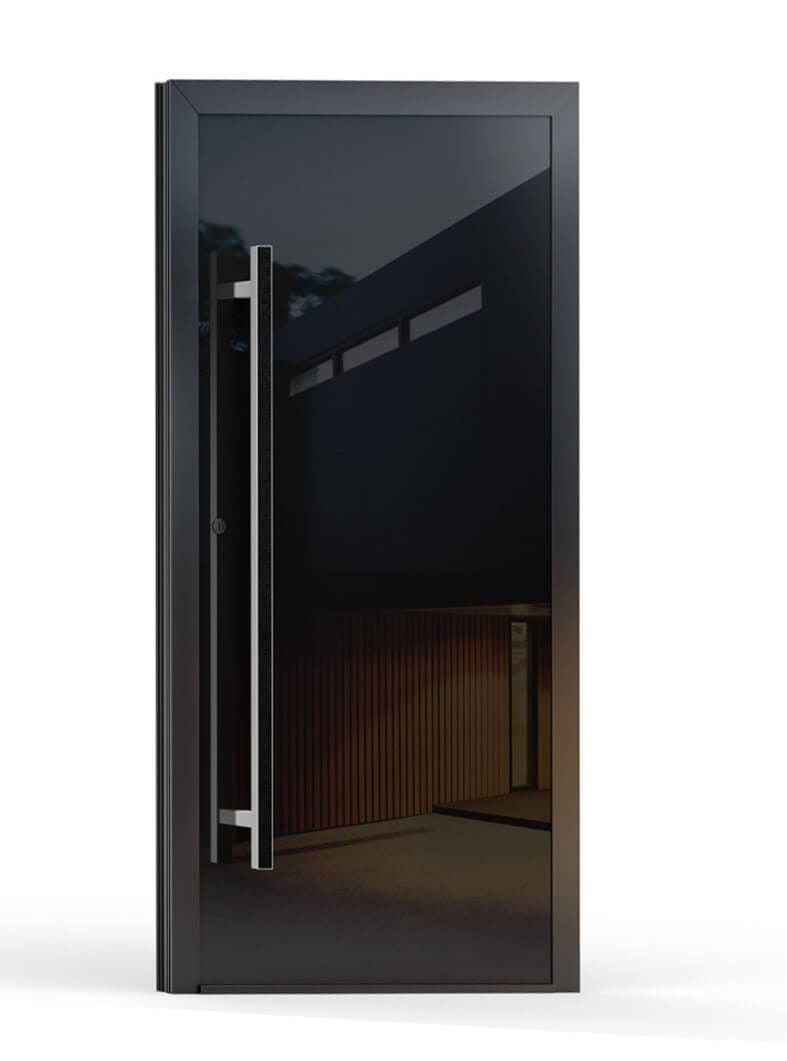 Large Frosted Glass Panels for a Contemporary and Private Front Door