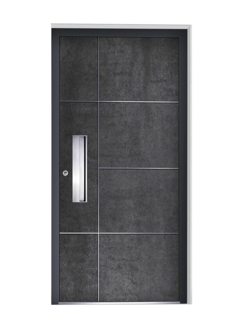 Sleek Horizontal Panels for a Contemporary Front Door Design