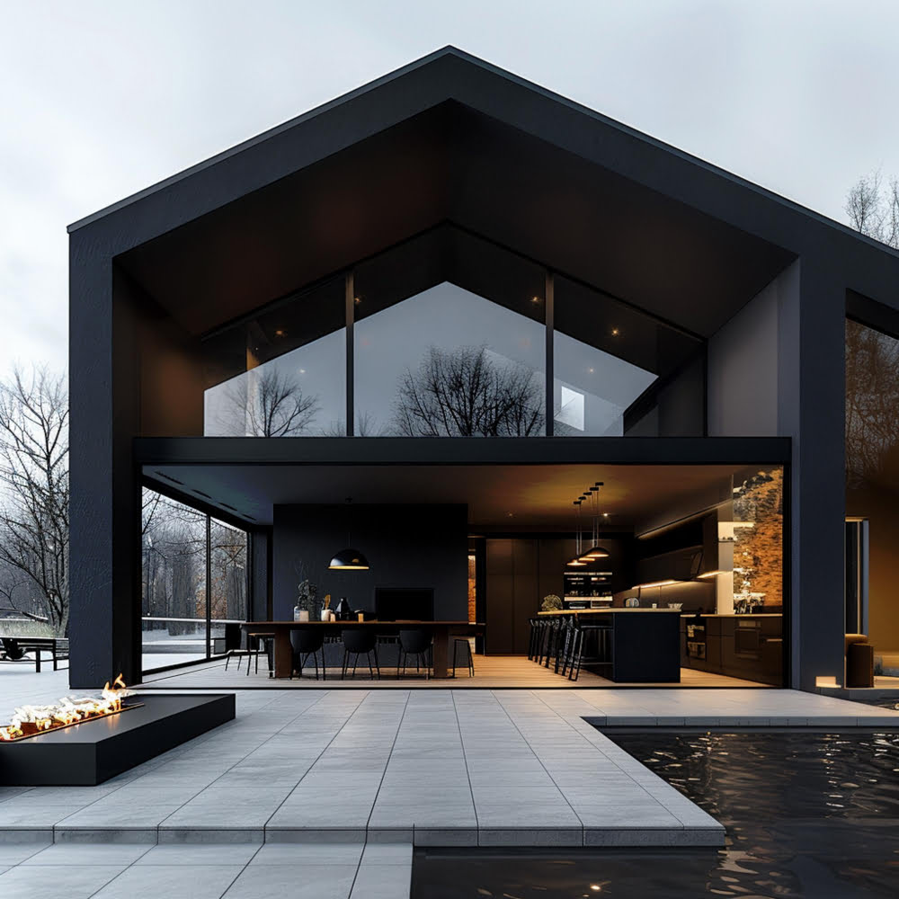 Modern house featuring Almex aluminum windows